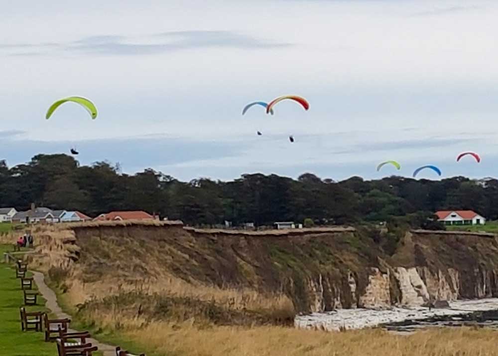 paragliding over bridlington